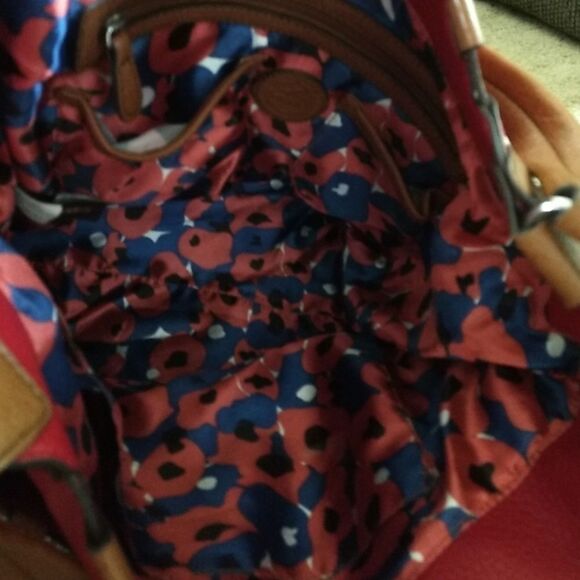 Dana Buchman red and brown purse - Picture 7 of 8